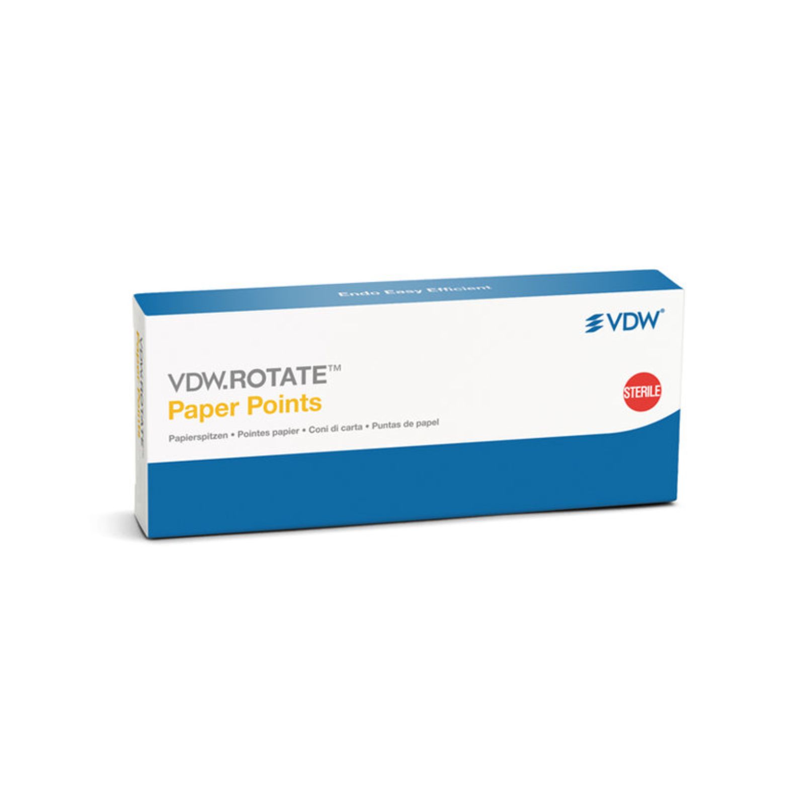 Штифти паперові VDW ROTATE, конусність 04, розмір 025, упаковка 180 шт.