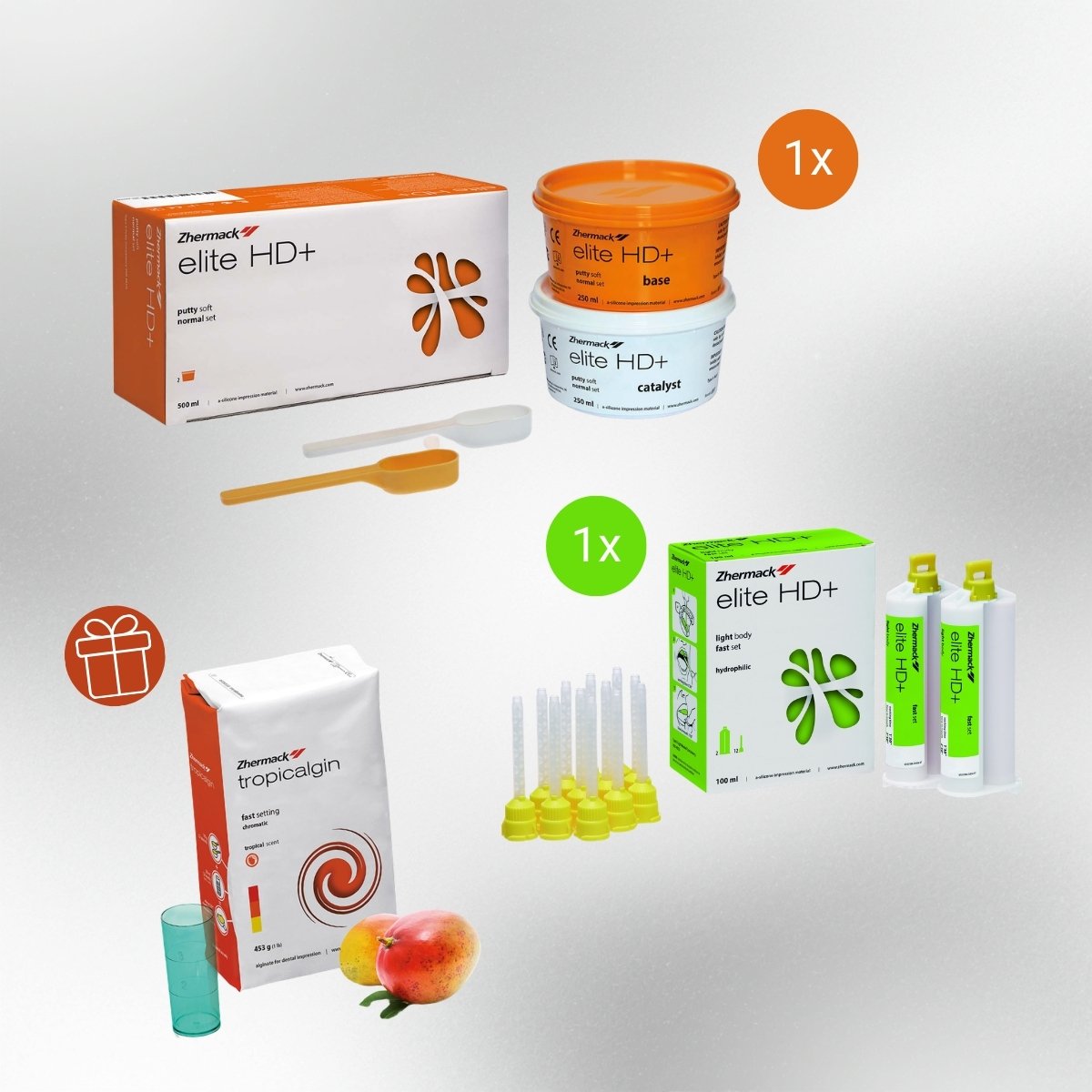 Набір Elite HD+ 500 мл база + 2х50 мл корегуюча Light fast +  у ПОДАРУНОК Tropicalgin 453г
