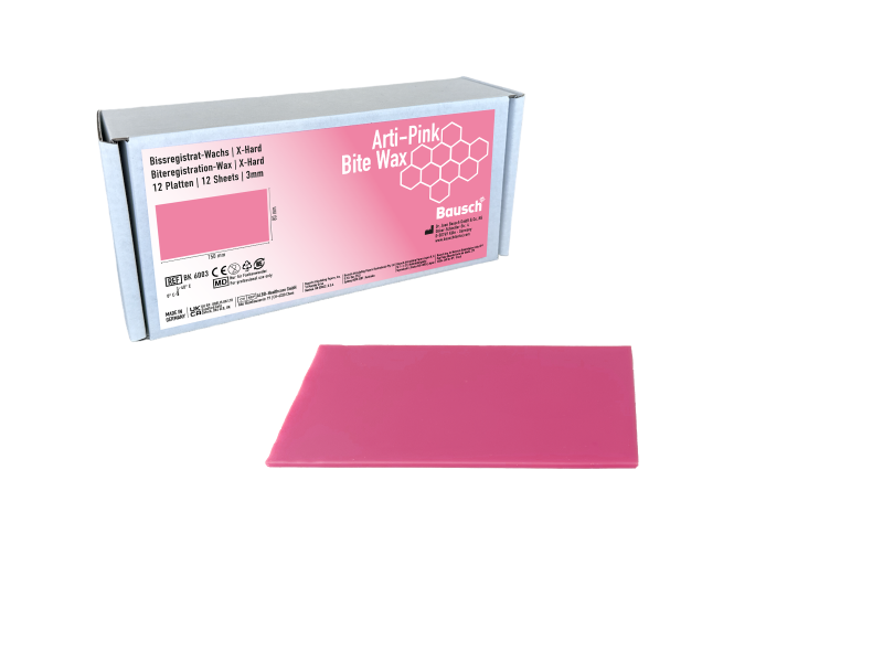 Віск для реєстрації прикусу Arti-Pink Bite Wax, 150х80 мм, 12 шт, рожевий